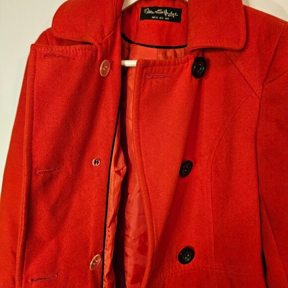 Miss Selfridge Red Peacoat - Size: US 2 - Picture 7 of 7